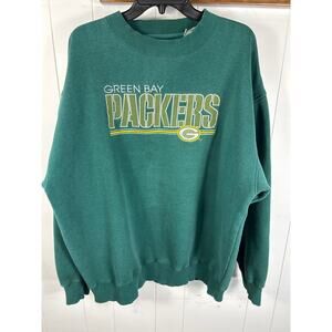 Majestic Vintage Green Bay Packers Crewneck Sweatshirt In Green. Size XL